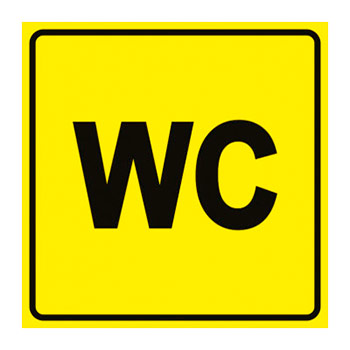 Тактильная пиктограмма «Туалет, WC», ДС57 (пластик 2 мм, 150х150 мм)